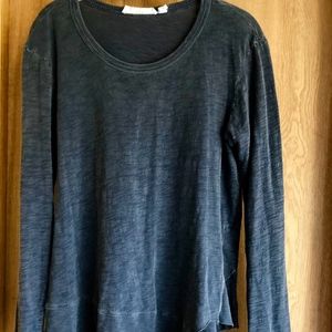 WILT BLUE OVERSIZED LONG-SLEEVE SCOOP NECK TEE